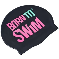 Borntoswim classic silicone swimming cap turkizna/črna