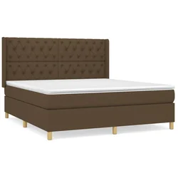 vidaXL vidaXL Box spring postelja z vzmetnico temno rjava 160x200 cm blago, (20899395)