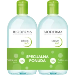 Bioderma Micelarna voda za masnu do kombinovane kože Sebium H2O, 500ml, 2 komada