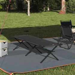 Sklopivi kamperski krevet Crna 193 x 69 x 45 cm Oxford tkanina