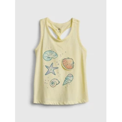 GAP Childrens Top Twist-Back Interactive Graphic Tank - Girls
