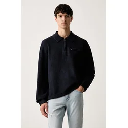 Levis pulover moški z dodatkom volne BOULDER COLLARED HALF ZIP
