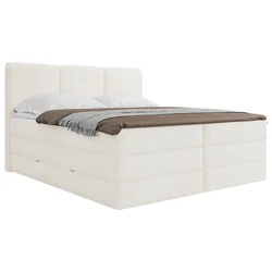 MID.YOU POSTELJA BOXSPRING 180 cm  x 200 cm , les, tekstil, leseni material bela