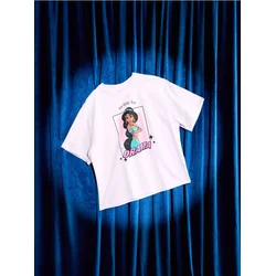 Sinsay - Pamučna oversize majica s printom Disney Princess - belo