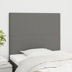 Vidaxl Vzglavje postelje temno sivo 100x5x118/128 cm blago