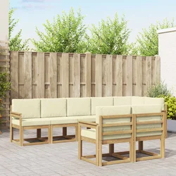 Set vanjskih sofa 8 kom. Bijela i krem Poliester