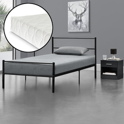 [en.casa]® kovinska postelja z ležiščem - črna 90x200 cm - dizajnerski vintage okvir