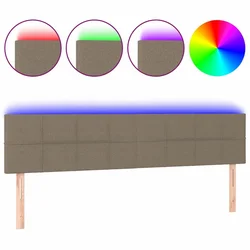 Vidaxl LED posteljno vzglavje taupe 180x5x78/88 cm blago