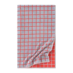 Rdeča/svetlo modra bombažna brisača 90x150 cm Grid – Jotex