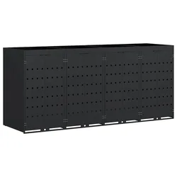 Skladištenje kanti za 4 kante Crna 272 x 77,5 x 121,5 cm