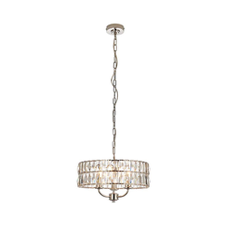 Endon 104466 - Luster na lancu CLIFTON 3xE14/6W/230V sjajni hrom/prozirno staklo