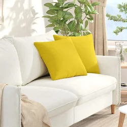 Jastučići za sofu 2 pcs Svijetlo žuta 45 x 45 cm tkanina