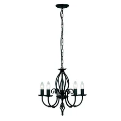 Elstead ART5-BLACK - Luster na lancu ARTISAN 5xE14/60W/230V
