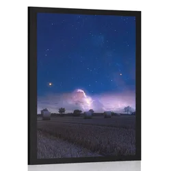 Plakat kopica sena v mesečnem svitu - 40x60 white