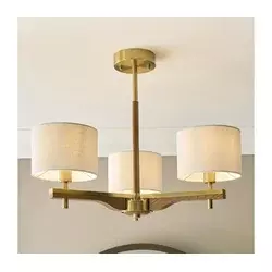 Endon 116993 - Luster na šipci HEATHCLIFF 3xE14/7W/230V mesing/jasen