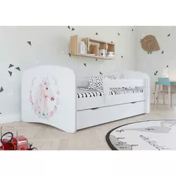 Drveni dečiji krevet JEDNOROG sa fiokom - 160x80 cm