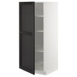 METOD Visoki element s policama, bela/Lerhyttan crno bajcovano, 60x60x140 cm