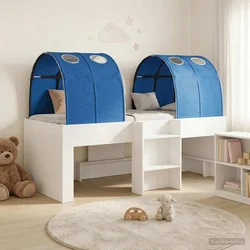 Krevet s Tunnels 4 pcs Bijela i plava Konstruirano drvo