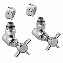 Komplet kotnih ventilov za za radiator za brisače STAR Traditional, kromasti