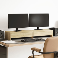 Stalak za monitor s ladicama Sonoma hrast 100x27x15 cm Konstruirano drvo