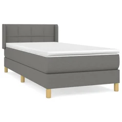 Vidaxl Box spring postelja z vzmetnico temno siva 80x200 cm blago