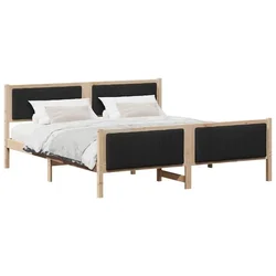 Vidaxl Kovinska posteljna konstrukcija Rjava in črna 180 x 200 cm