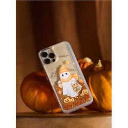 Sinsay - Maska za iPhone 13/14 sa printom duha i šljokicama - mandarine