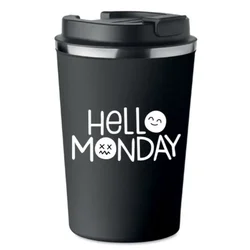 shumee Termo vrček Premium s potiskom Hello Monday za kavo 350 ml 0,35 l KT_004
