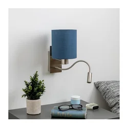Brilagi - LED zidna lampa NUBILA 1xE27/25W/230V+ LED/3W hrom/tamno plava