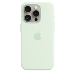 APPLE iPhone 15 Pro Silicone Case with MagSafe - Soft Mint ( mwnl3zm/a )