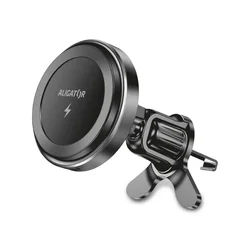 Aligator AMS05BK - Magnetni držač telefona za automobil sa bežičnim MagSafe punjenjem crna