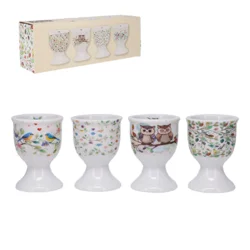 KOMPLET 4 PODSTAVKOV ZA JAJCA IZ PORCELANA
