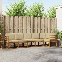 Set vanjskih sofa 6 kom. Prirodna i bež