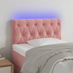 Vidaxl vidaXL Vzglavje postelje z LED svetlo roza 80x7x78/88 cm žamet