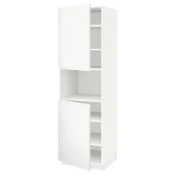 METOD Visoka omara za mv pečico+2vr/plc, bela/Voxtorp mat bela, 60x60x200 cm