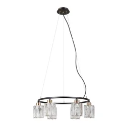 ITALUX PND-40814-6-BK-HBR - Luster na sajli SIMONA 6xE14/40W/230V crna/zlatna