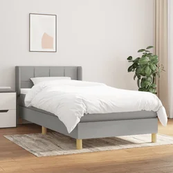 shumee Box spring postelja z vzmetnico svetlo siv 100x200 cm blago