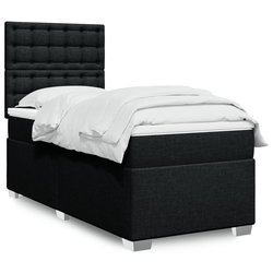 VIDAXL Box spring postelja z vzmetnico črna 80x200 cm blago