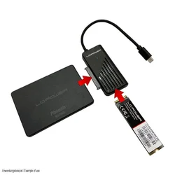 LC POWER USB-C 3.2 Gen 2x1 adapter za SATA SSD/HDD i M.2 NVMe SSD module