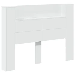 Krevetna ploča s LED-om s policom Bijeli 140 x 16,5 x 103,5 cm