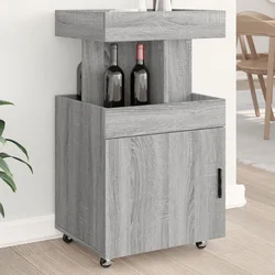 Barska kolica boja smeđeg hrasta 50x41x89 cm konstruirano drvo
