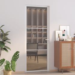 Unutarnja vrata 76 x 201,5 cm Bijela od ESG stakla i aluminija