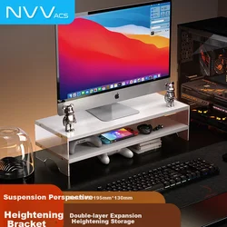 NVV Postolje za monitor, 50.5x19.5x13 cm, 2 nivoa, Belo