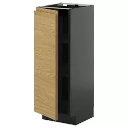 METOD Podni element s policama, Crnosiva/Voxtorp im. hrastovine, 30x37 cm