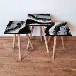 Hanah Home Set klub stočića 3Shp252, 3 komada, Šarena