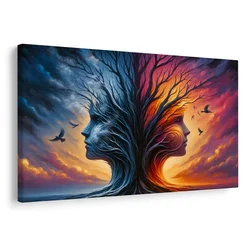 Slika drevo življenja in obrazi - 30x20