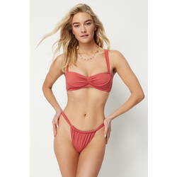 Trendyol Pale Pink Tunnel High Leg Brazilian Bikini Bottom