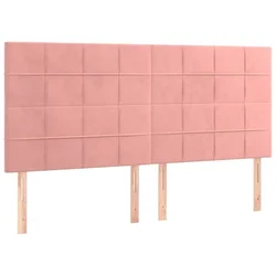 Vidaxl Vzglavje postelje roza 160x5x118/128 cm žamet