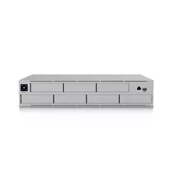 Ubiquiti UNAS-Pro-EU 2U rack-mount NAS with (7) 2.5/3.5 drive bays and 10 Gbps performance designed for large-scale file storage and sharing, (7) 2.5/3.5 HDD / SSD support, 10G SFP+ uplink and (1) GbE RJ45 port