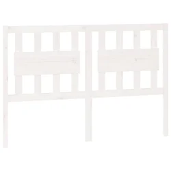 Vidaxl Posteljno vzglavje belo 125,5x4x100 cm trdna borovina